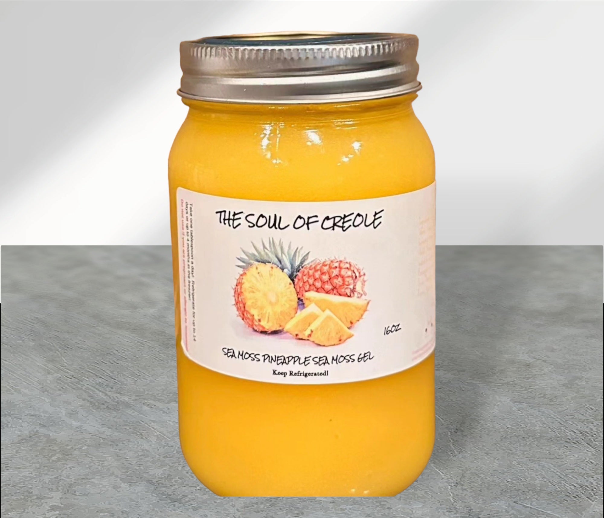 Organic Pineapple Sea Moss Gel 16oz Jar