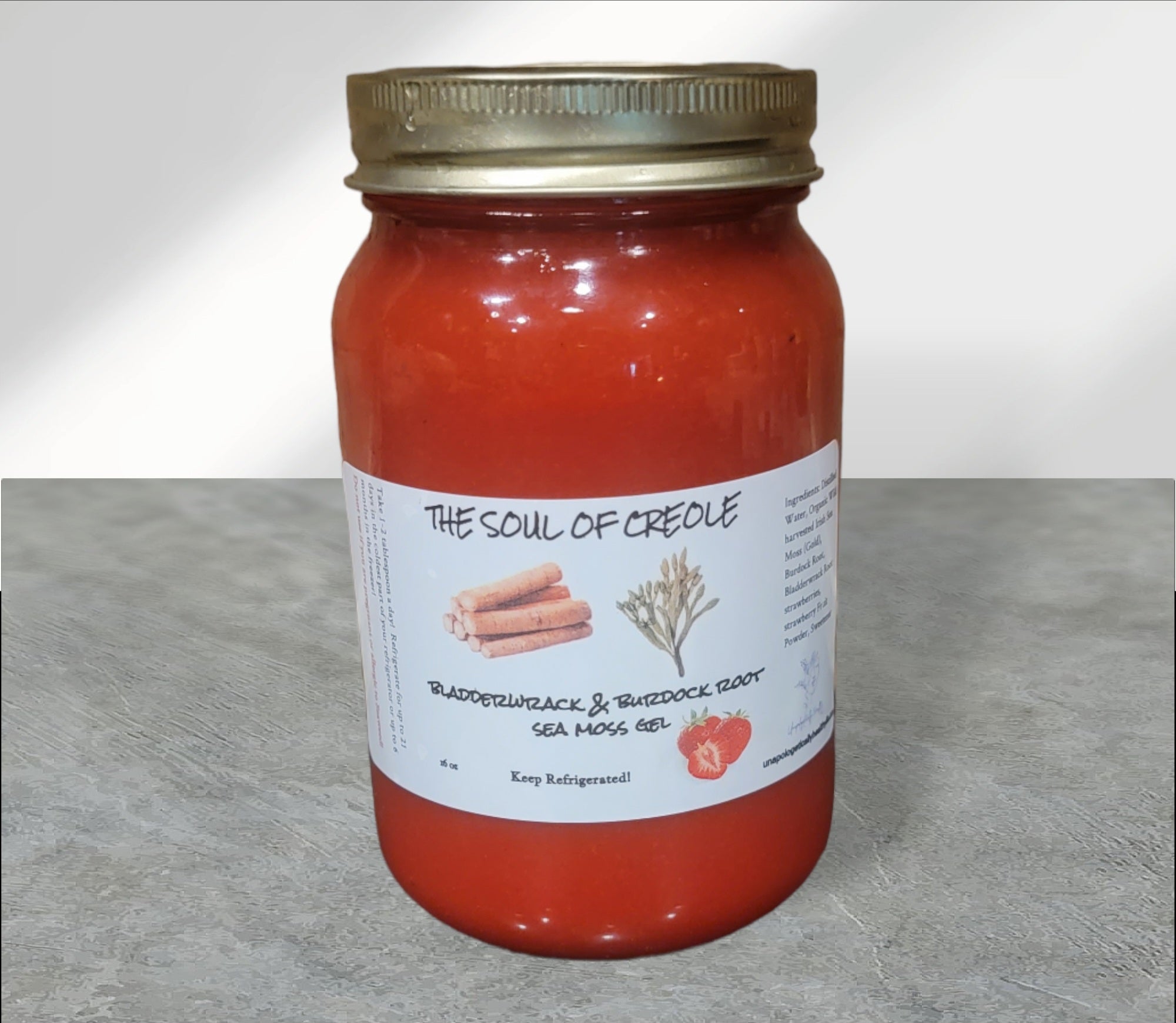 Badderwrack & Burdock Root HERBAL Sea Moss Gel 16oz Jar