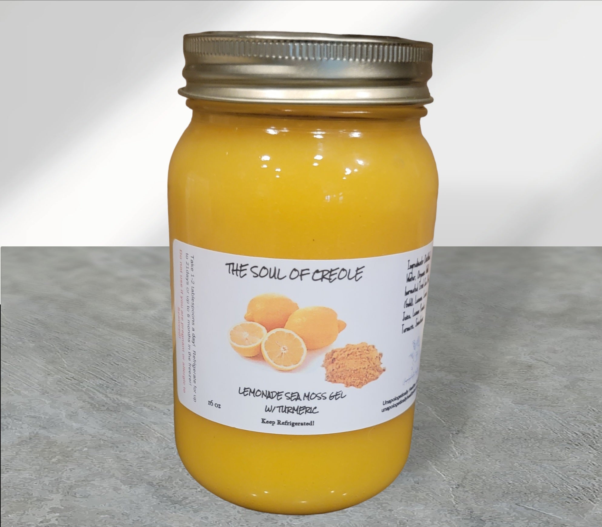 Organic Lemonade Sea Moss Gel 16oz Jar