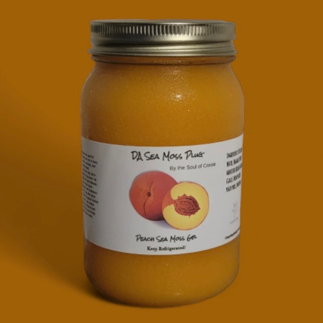Organic Peach Sea Moss Gel 16oz Jar