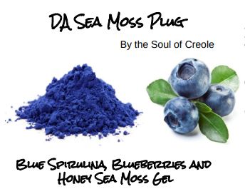 Blue Spirulina, Blueberries and Honey Sea Moss Gel 16oz Jar