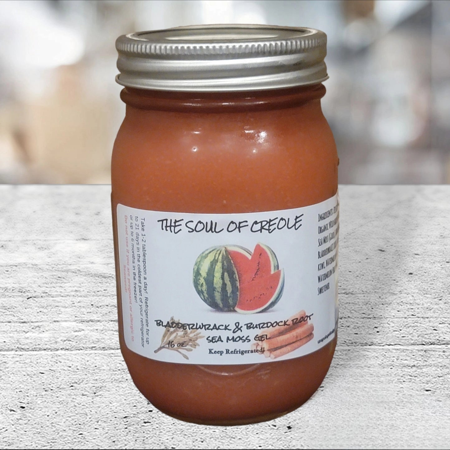 Badderwrack & Burdock Root HERBAL Sea Moss Gel 16oz Jar