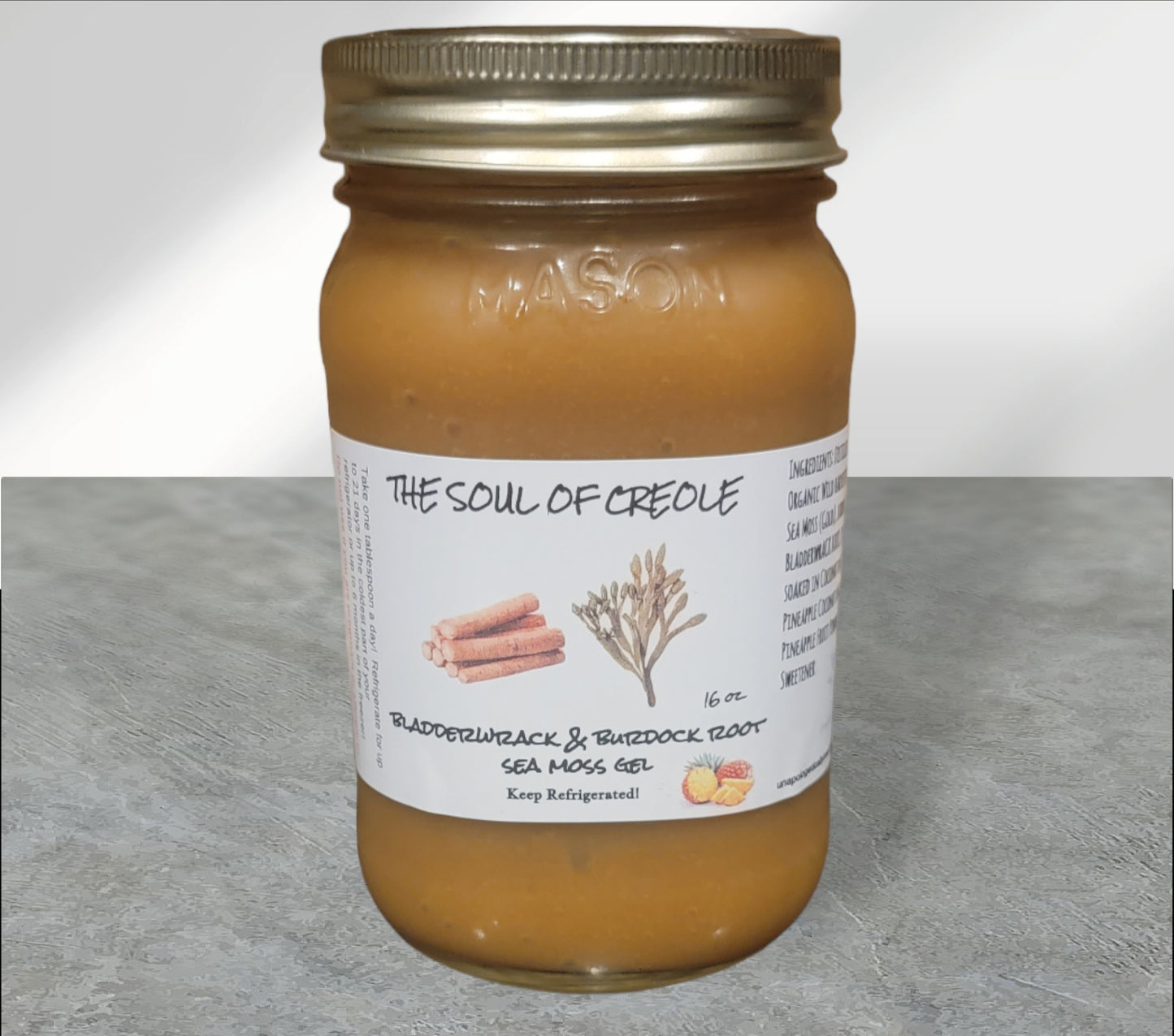 Badderwrack & Burdock Root HERBAL Sea Moss Gel 16oz Jar