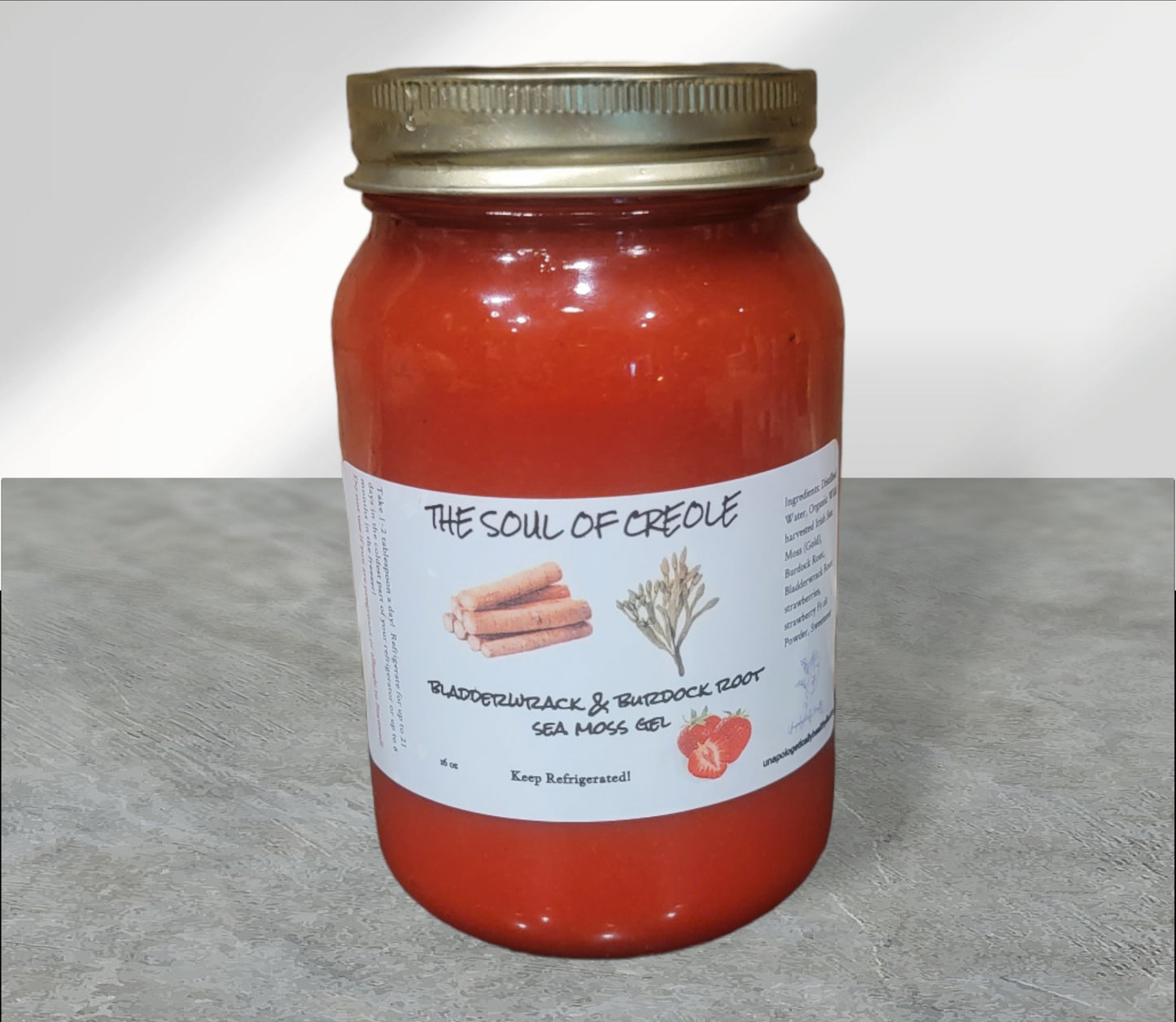 Badderwrack & Burdock Root HERBAL Sea Moss Gel 16oz Jar