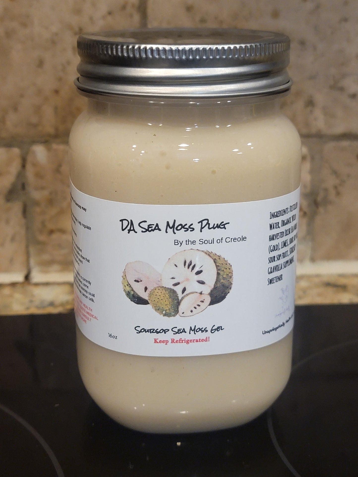Organic Soursop Sea Moss 16 oz Jar