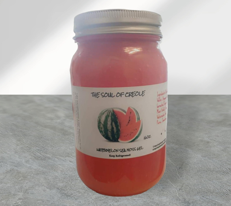 Organic Watermelon Sea Moss Gel 16oz Jar