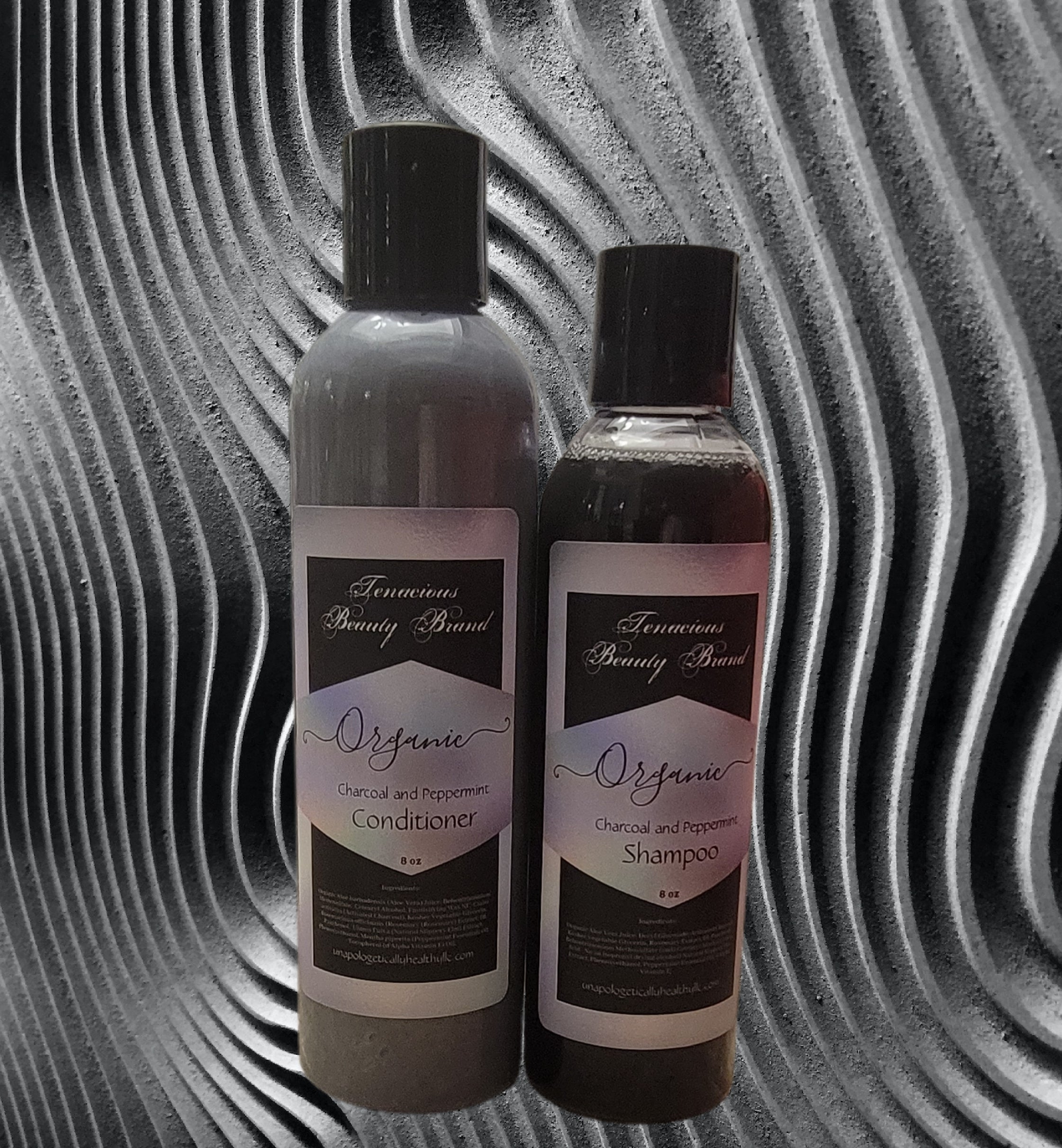 Organic Charcoal & Peppermint Hair Shampoo and Conditioner Set