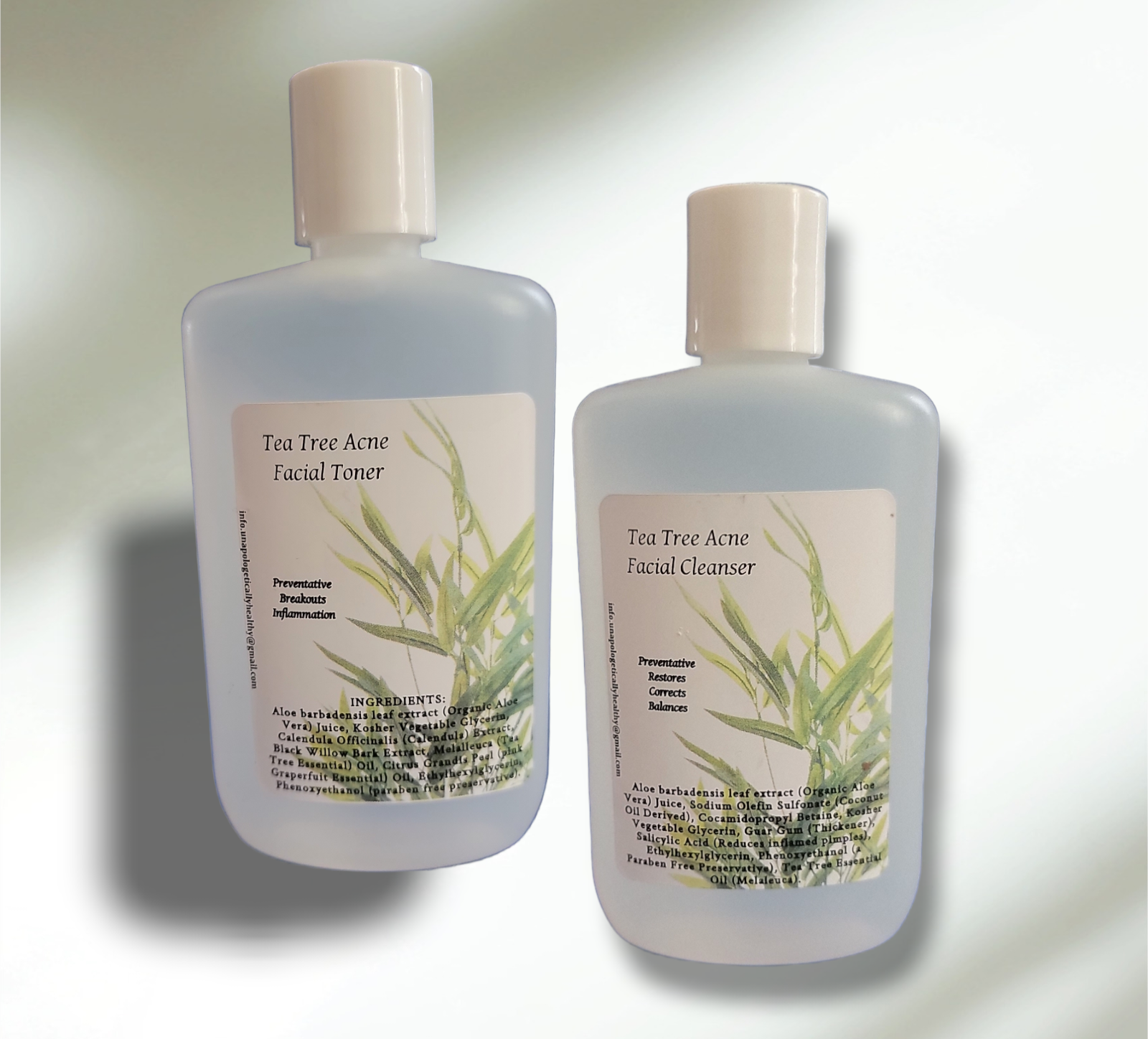 Tea Tree Acne Facial Cleanser & Toner Set